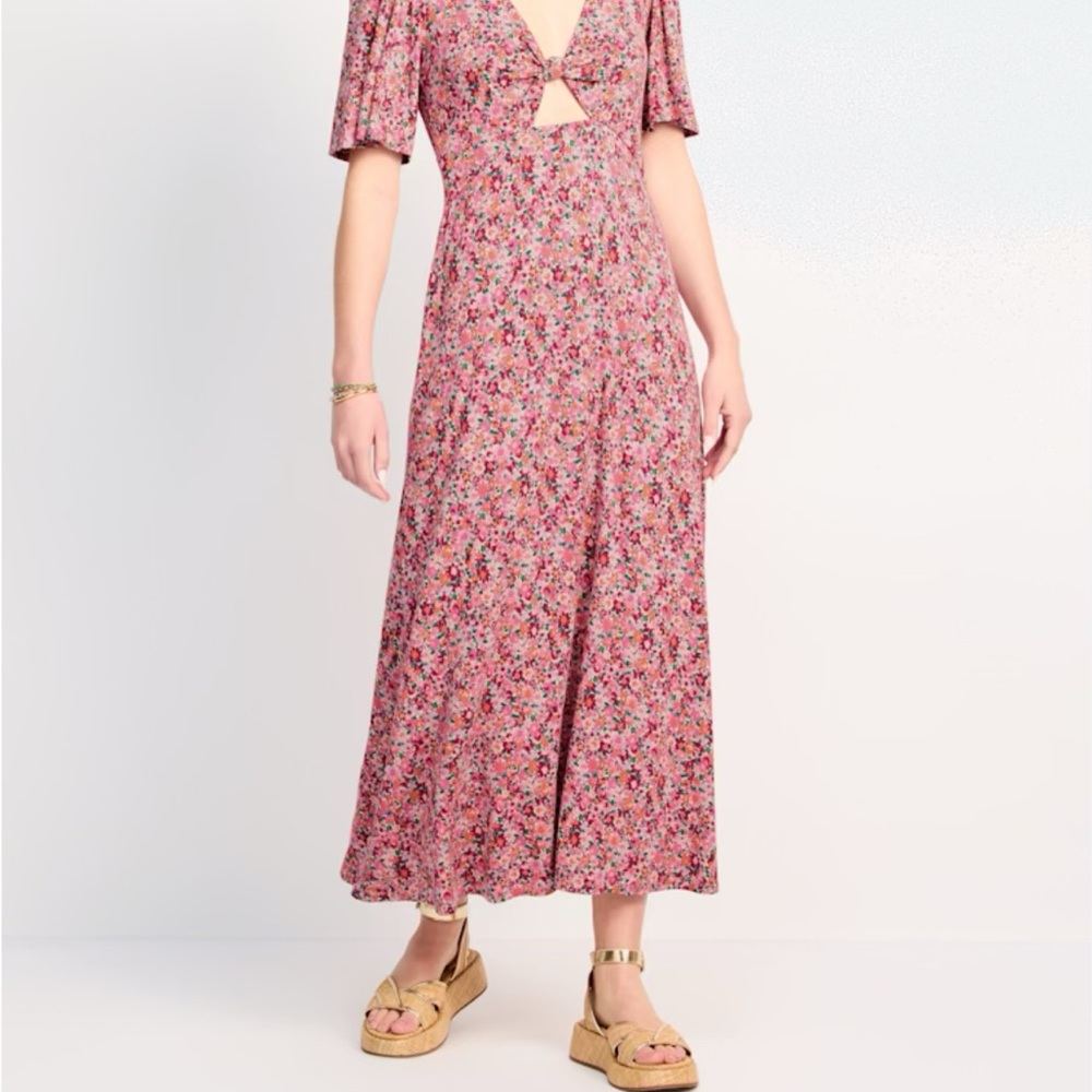 Z Supply Pink Floral Midi Dress